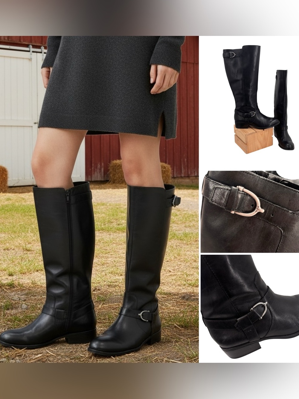 RLL Lauren Ralph Lauren Margarite Knee-High Leather Riding Boots Sz. 5.5B